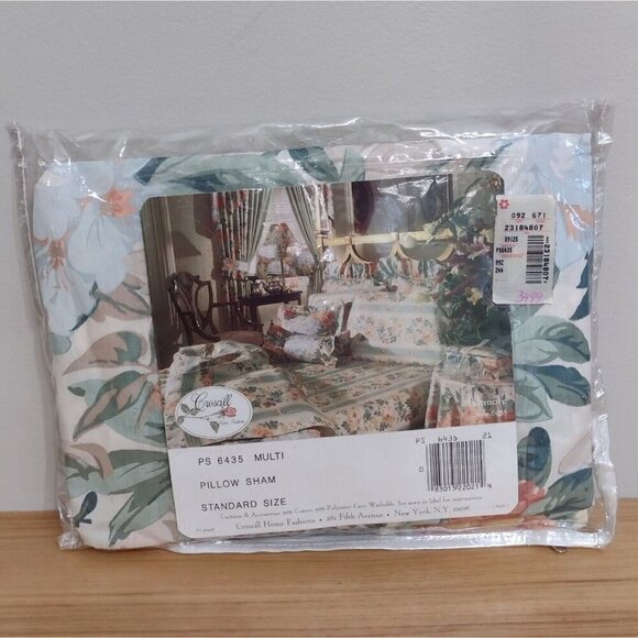 NOS Vintage Croscill Biltmore Floral Blouson Standard Pillow Sham 20 X 30 - Picture 3 of 5